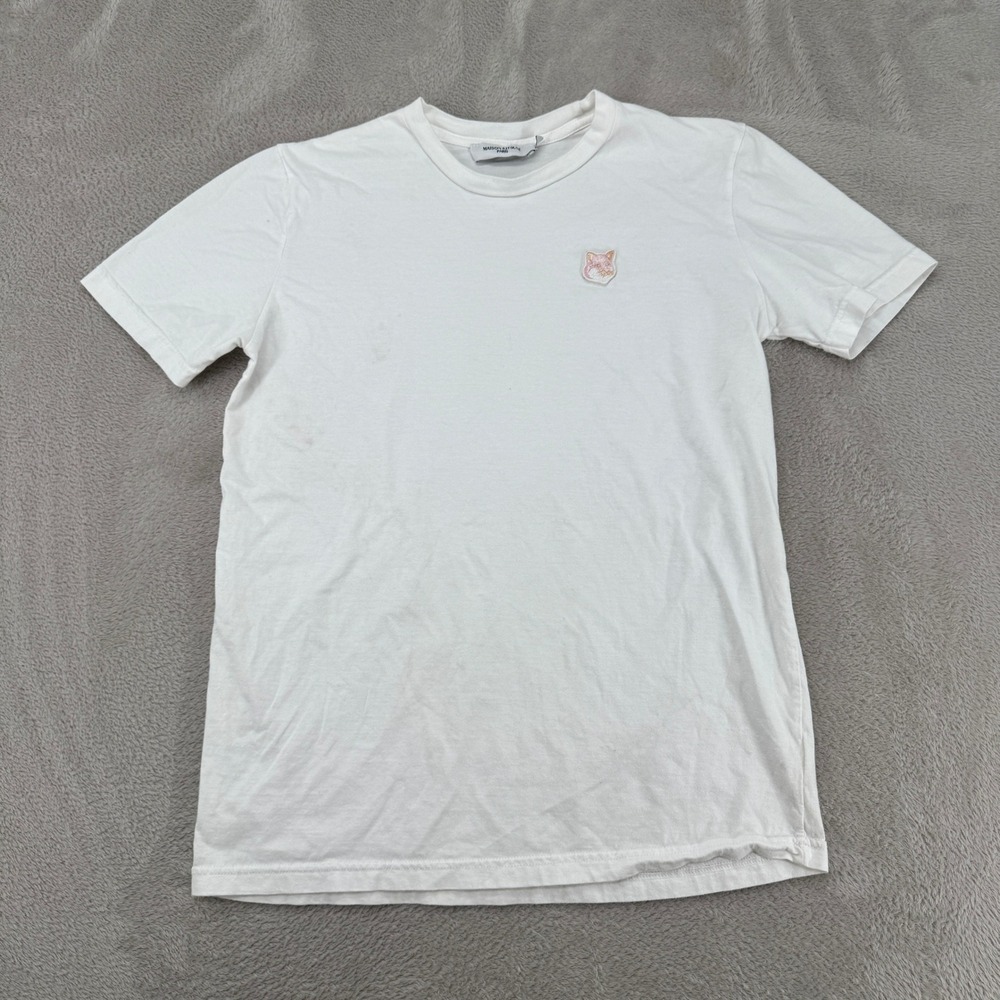 Maison Kitsune Paris Fox Head Patch Shirt Mens M White Stain‎ Premium Cotton